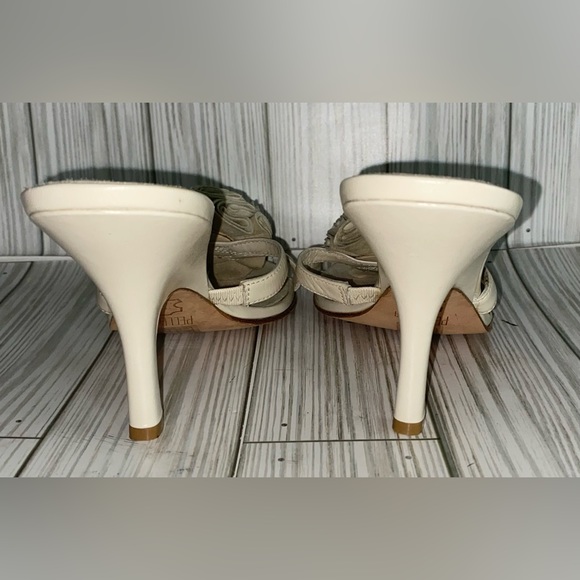 Pelle Moda Leather Slip On Sandal Heel Size 8M - Picture 7 of 10